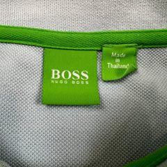 HUGO BOSS Long Sleeve Polo Shirt Mens Medium Blue Preppy Casual Pullover