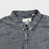 Levi’s Silvertab Denim Shirt Mens XL Black Oversized Acid Wash Button Up Western