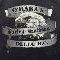 Vintage 1991 Harley Davidson Great American Hog T Shirt Mens Medium Black 3D Emblem USA