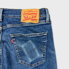 Levi's 511 Jean Mens 34x32 Blue Slim Fit Mid Rise Medium Wash Stretch Denim Pants