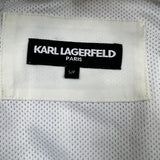 Karl Lagerfeld Paris Jacket Mens Small White Lightweight Lined Windbreaker Bomber
