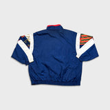 Vintage 90s Active Frontier Jacket Mens 2XL Blue Baroque Print Windbreaker