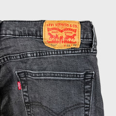 Levi's 514 Jeans Men 31x32 Black Slim Straight Fit Dark Wash Stretch Faded Denim Pants