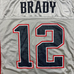 Vintage Y2K Reebok Tom Brady #12 New England Patriots Jersey Mens Medium Gray NFL