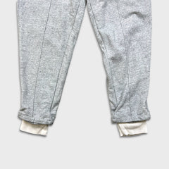 Nike Sportswear Sweatpants Womens Medium Gray Double Waisted Swoosh Taper Leg