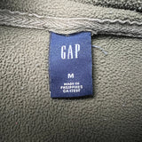 Vintage Y2K Gap Fleece Mens Medium Green Spell Out Distressed Hooded Pullover Jacket