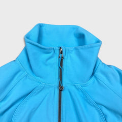Lululemon Nice Asana Track Top Womens Size 4 Blue Full Zip Yoga Athletic Sweatshirt