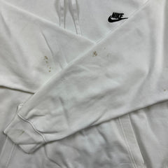 Nike Sportswear Hoodie Mens XL White Swoosh Fleece Pullover Hooded Sweatshirt