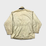 Vintage 90s Nautica Jacket Mens Large Beige Full Zip Outdoor Bomber Coat