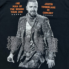2018 Justin Timberlake Man of The Woods Tour T Shirt Mens Large Black Band Tee