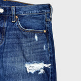 Levi's 501 T Jeans Mens 32x28 Blue Taper Fit Distressed Dark Wash Denim Pants