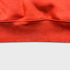 Obey Sweatshirt Mens Large Orange 1/4 Zip Spell Out Fleece Pullover
