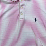 Polo Ralph Lauren Shirt Mens Large Pink Pima Soft Touch Pony Stripe Short Sleeve