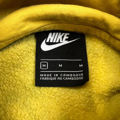 Nike Sportswear Hoodie Mens Medium Yellow Swoosh Pullover Hooded Sweater