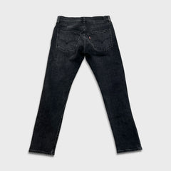 Levi's 512 Jeans Men 31x28 Black Slim Taper Leg Dark Wash Distress Stretch Denim Pants