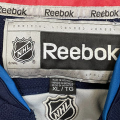 Vintage Reebok Winnipeg Jets NHL Hockey Jersey Mens XL Blue Stitched Sports Team