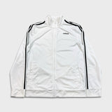 Adidas Sweatshirt Mens Medium White Essentials 3 Stripe Full Zip Tracksuit Top