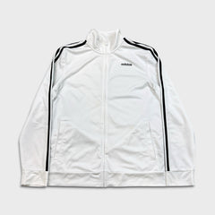 Adidas Sweatshirt Mens Medium White Essentials 3 Stripe Full Zip Tracksuit Top