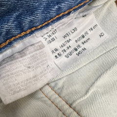 Levi's 501 S Jeans Womens 31x30 Blue Skinny Taper Leg Light Wash Faded Denim Pants