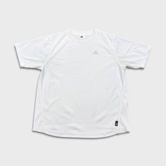 Vintage 90s Adidas T Shirt Mens XL White 3 Stripes Athletic Short Sleeve Tee