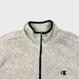 Vintage Y2K Champion Fleece Mens Medium Beige C Logo 1/4 Zip Outdoor Jacket Pullover