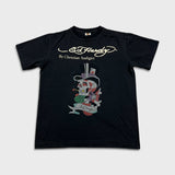 Vintage Y2K Don Ed Hardy Christian Audigier T Shirt Mens Large Black Skull Graphic Tee