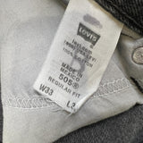 Vintage Y2K Levi's 505 Jeans Mens 33x32 Black Regular Fit Straight Leg Dark Wash Faded Denim Pants