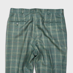Vintage 70s Levi’s Sta-Prest Pants Mens 32x31 Green Plaid Straight Trousers