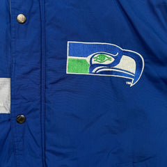 Vintage 90s Logo 7 Seattle Seahawks Jacket Mens Large Blue NFL Football Bomber