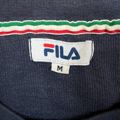 Vintage 90s Fila T Shirt Mens Medium Blue Faded Embroidered Logo Knit Tee