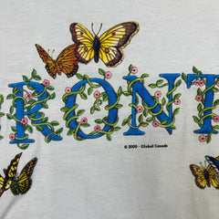 Vintage 2000 Toronto Canada Butterflies T Shirt Mens Large White Animal Graphic Tee