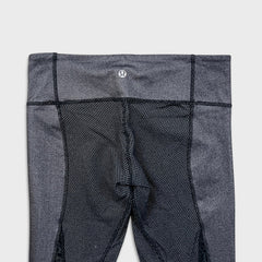 Lululemon Wunder Under Crop *Sashiko Womens Size 6 Black Yoga Leggings