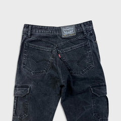 Levi's 513 Cargo Jeans Mens 30x30 Black Wash Multi Pocket Utility Denim Pants