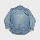 Vintage 90s Levi's Denim Shirt Mens Large Blue Faded Western Button Up