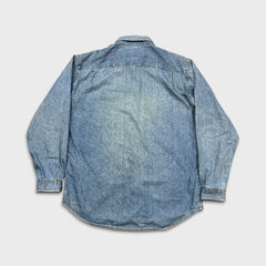 Vintage 90s Levi's Denim Shirt Mens Large Blue Faded Western Button Up