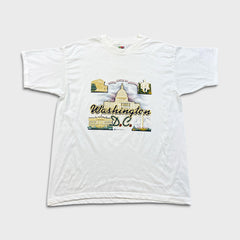 Vintage 90s Washington D.C. USA Mens T Shirt XL White Fruit of the Loom Tee