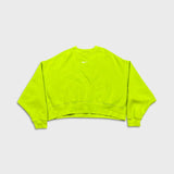Nike Sportswear Sweatshirt Womens Medium Green Swoosh Cropped Pullover Crewneck