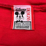 Vintage 90s Disney Mickey Mouse T Shirt Mens Large Red USA Single Stitched Tee