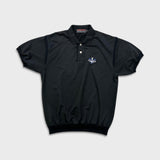 Vintage Y2K Playboy Polo Shirt Mens Medium Black Heavyweight Knit Short Sleeve