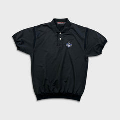 Vintage Y2K Playboy Polo Shirt Mens Medium Black Heavyweight Knit Short Sleeve