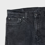 Levi's 512 Jeans Mens 36x32 Black Slim Taper Leg Dark Wash Mid Rise Stretch Denim Pants