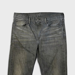 Levi's 514 Jeans Mens 33x32 Gray Slim Straight Fit Stone Wash Faded Denim Pants