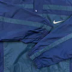 Vintage 90s Nike Sportwear Jacket Mens XL Blue Big Swoosh Full Zip Windbreaker
