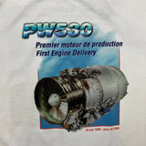 Vintage 1996 Pratt Whitney Canada PW530 Jet Engine T Shirt Mens 2XL White Bald Eagle Tee