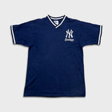 Vintage 90s Pro Player New York Yankees T Shirt Mens Medium Blue MLB Baseball Tee