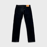 Levi's 502 Pants Mens 32x32 Black Corduroy Tapered Stretch Regular Fit Mid Rise