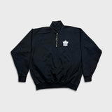Vintage 90s Toronto Maple Leafs Bulletin Sweatshirt Mens Small Black Hockey 1/4 Zip NHL Hockey Pullover
