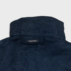 Nautica Jacket Mens XL Yellow NS83 Sailboat Logo Reversible Fleece Full Zip Coat