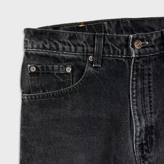 Vintage 90s Levi's 550 Jeans Mens 31x34 Black Relaxed Fit Tapered Leg Faded Dark Wash Denim Pants