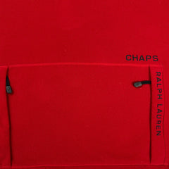 Vintage 90s Chaps Ralph Lauren Fleece Mens Large Red Hooded Pullover Jacket